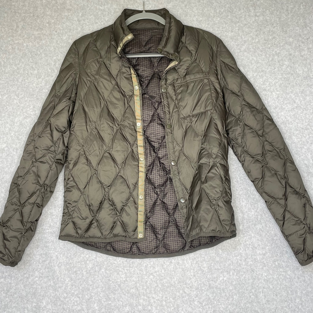 Altea Olive Green Quilted Puffer Jacket Size Small